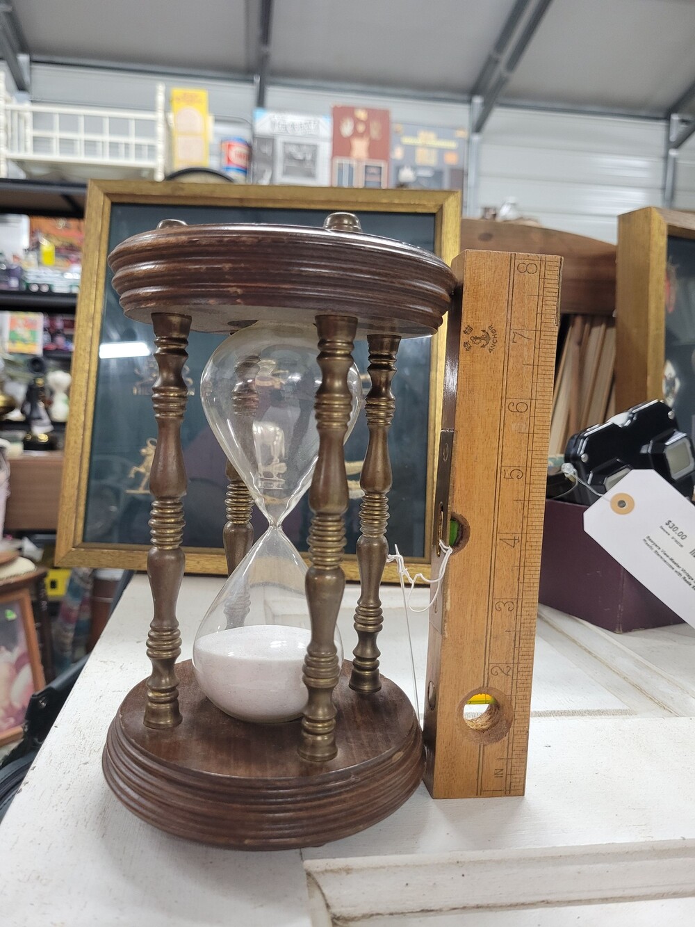 Wooden Hourglass 8 Inch Decorative Sand Timer Vintage Style